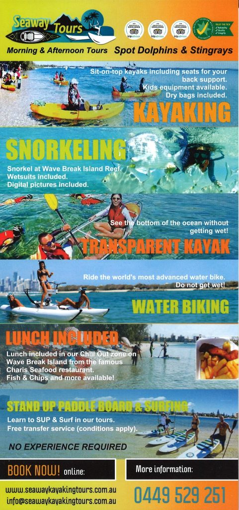 Seaway Kayaking DL | Surfers Paradise Brochure Service