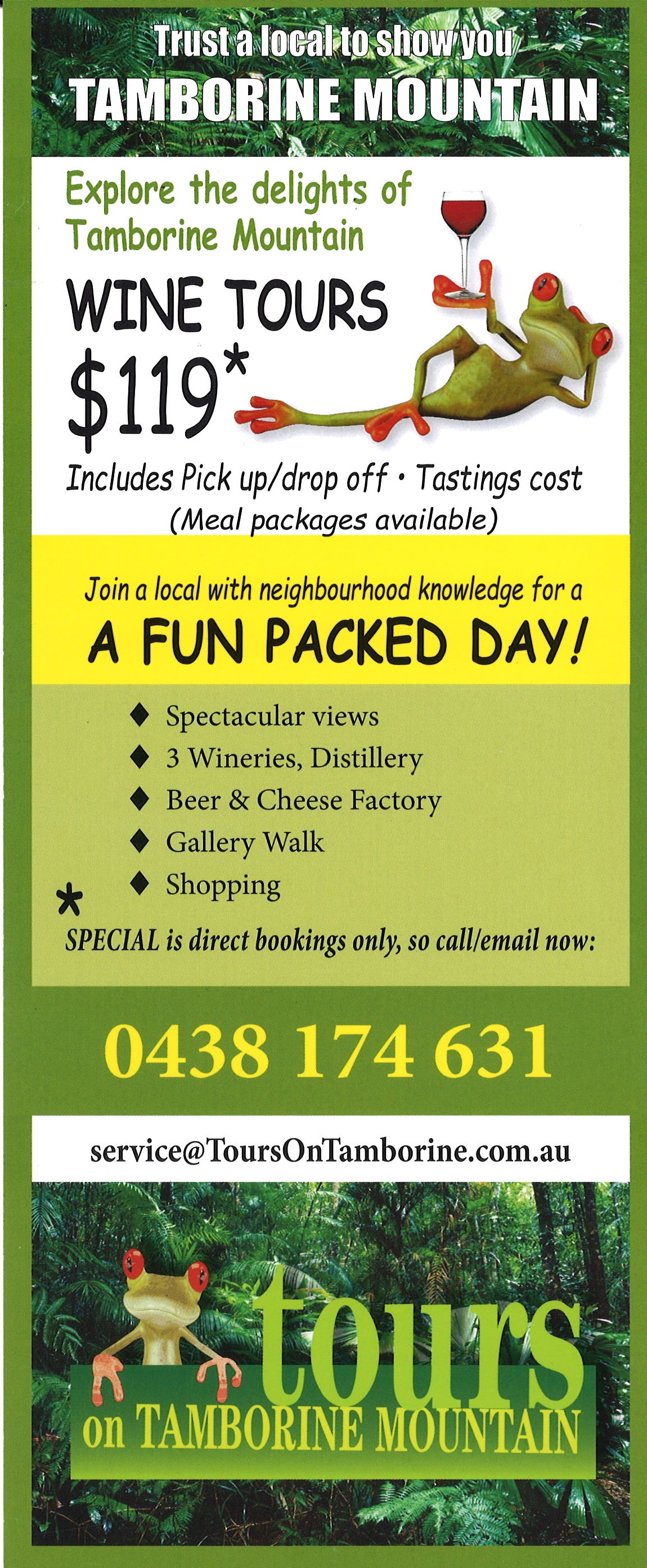 Tours On Tamborine Mountain Surfers Paradise Brochure Service