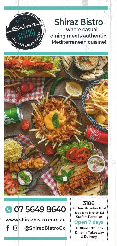 Shiraz Bistro | Surfers Paradise Brochure Service